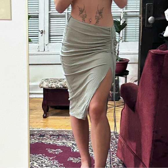SKIMS Dresses & Skirts - new sage green cinched midi skirt